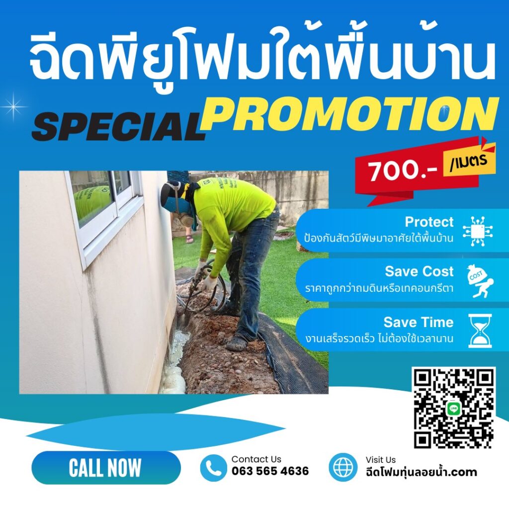 ฉีดพียูโฟมใต้พื้นบ้าน พื้นบ้านมีโพรง ดินสไลส์ ใต้บ้านมีความชื้น มีหนู มด ปลวก แม... 39 409598078 852923316835810 5377265685599476263 n